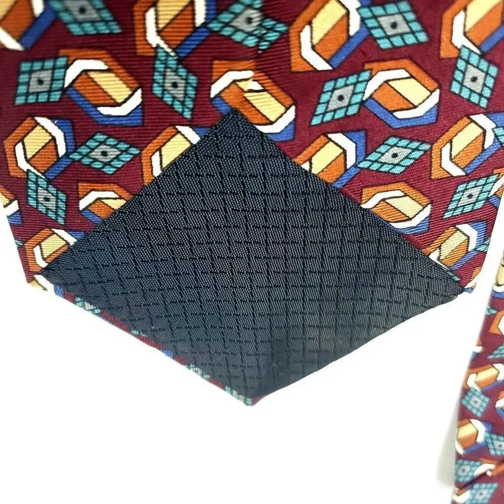 Christian Dior Silk‎ Tie Print Red Geometric Italy - Picture 5 of 7